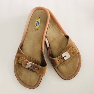 Dr. Scholl's Suede Slide Sandals with Buckle
